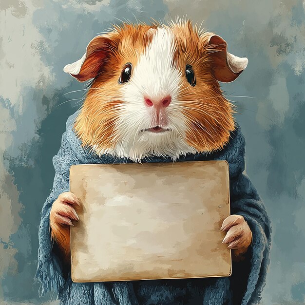 Photo photography of watercolor guinea pig animal