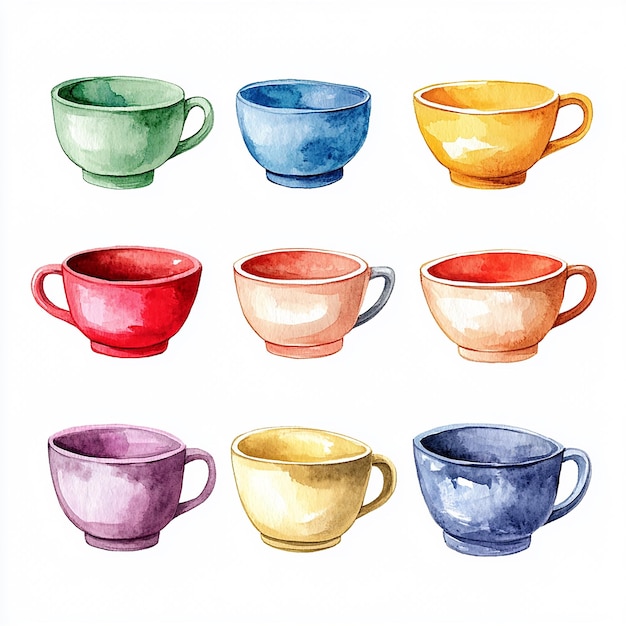 photography of watercolor measuring cups clipart