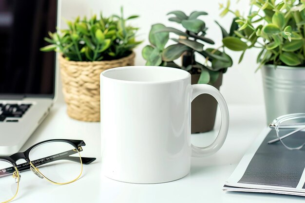 photography of white mug mockup template