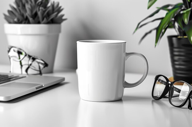 photography of white mug mockup template