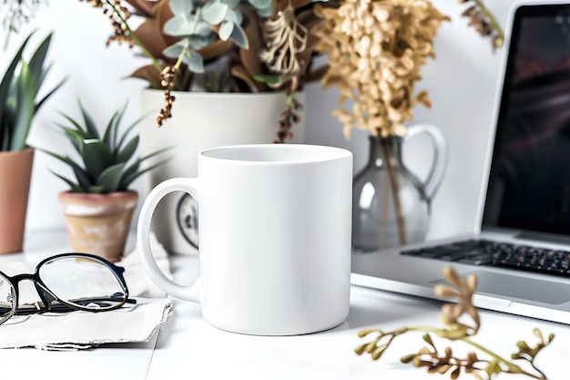 photography of white mug mockup template