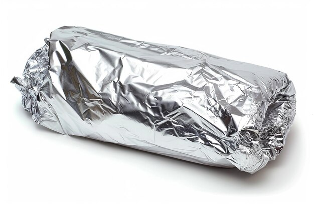 Photo photography of wrapplastic wrap foil on white background