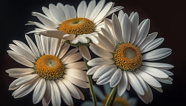 photograpy daisy blossoms close up Generative AI