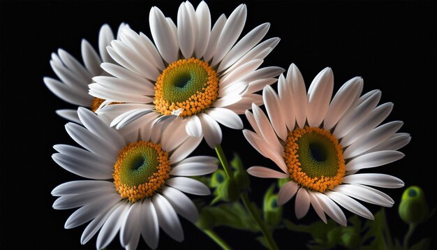 photograpy daisy blossoms close up Generative AI