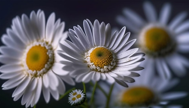 photograpy daisy blossoms close up Generative AI