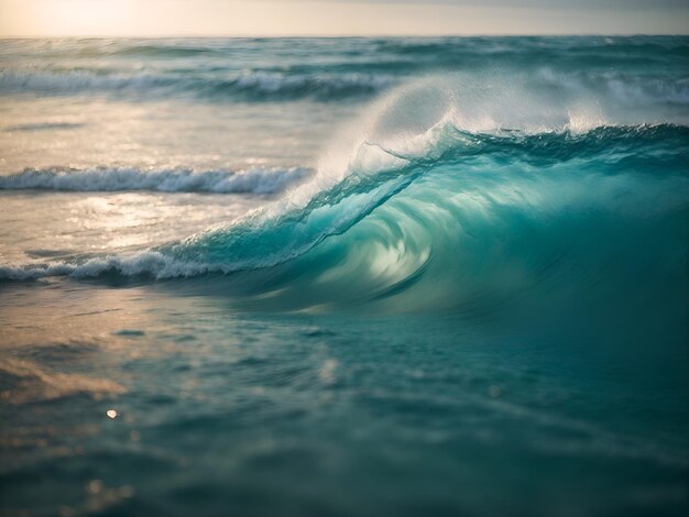 photoreal ocean wave background for web banner or backdrop AI generative