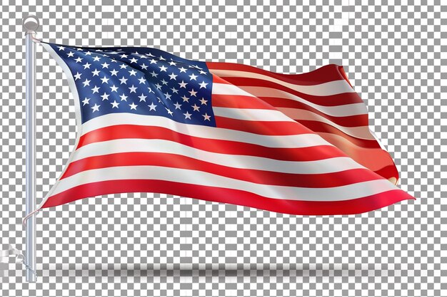 Photorealistic American flag on transparent for design