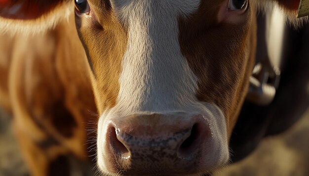 Photo photorealistic cow in modern milking process at a farm