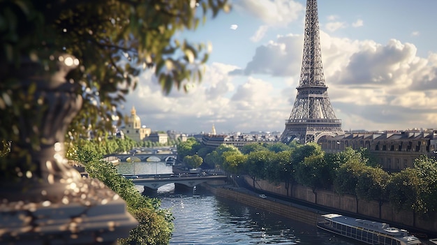 Photorealistic HighDetail Eiffel Tower in Paris