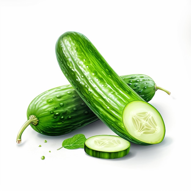 Photorealistic Hot House Cucumber