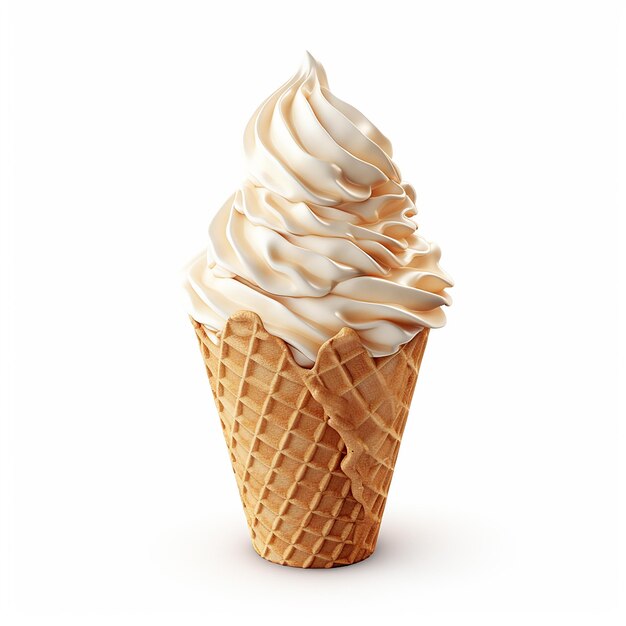 Photorealistic Ice Cream in Cone