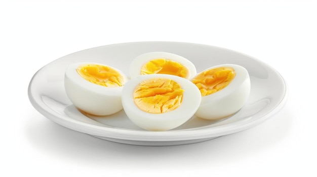 Photorealistic illustration of perfectly boiled eggs