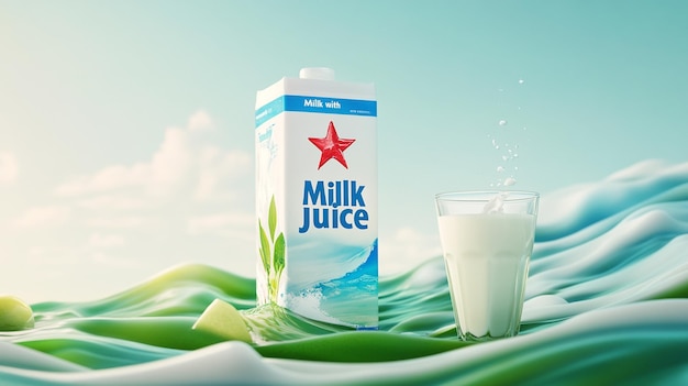 Photorealistic image of a carton of organic milk