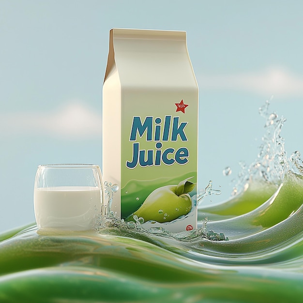 Photorealistic image of a carton of organic milk