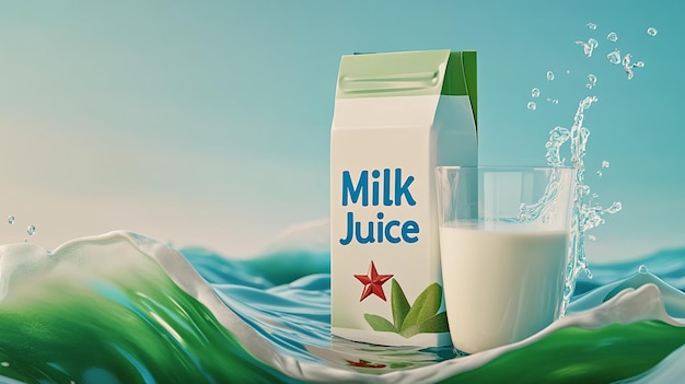 Photorealistic image of a carton of organic milk