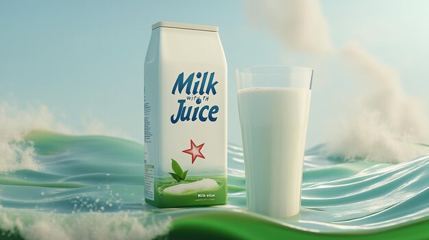 Photorealistic image of a carton of organic milk