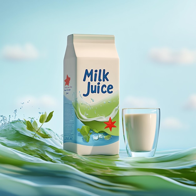 Photorealistic image of a carton of organic milk