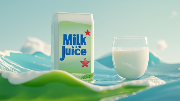 Photorealistic image of a carton of organic milk