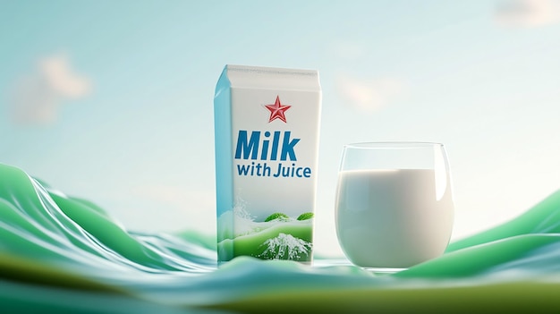 Photo photorealistic image of a carton of organic milk