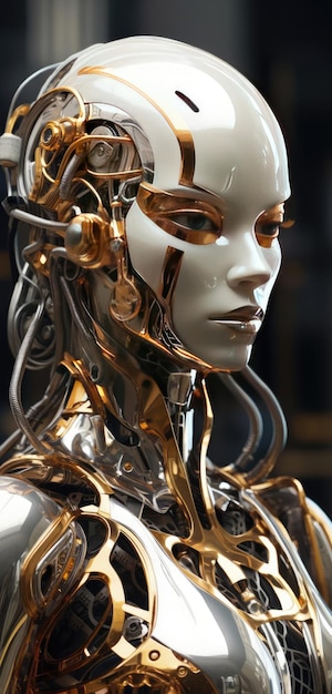 Photorealistic image of a female robot