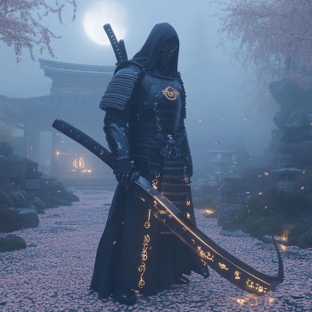 Photo photorealistic image of the samurai grim reaper