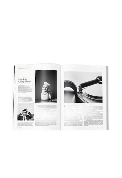 Photorealistic Magazine Spread Mockup with Blank White Backgrounds for your content