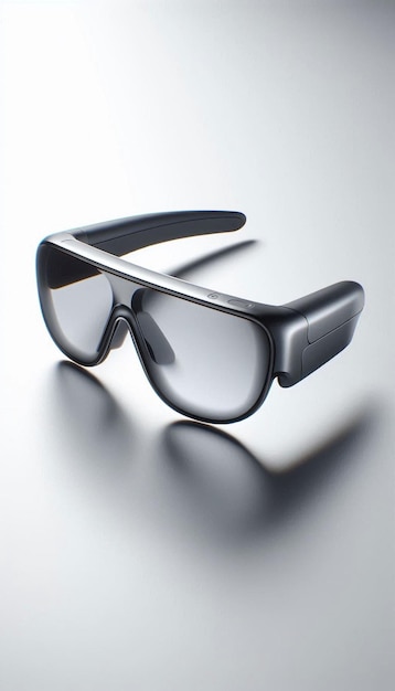 Photorealistic mockup of futuristic smart glasses with slim design tinted lenses and lightweight f