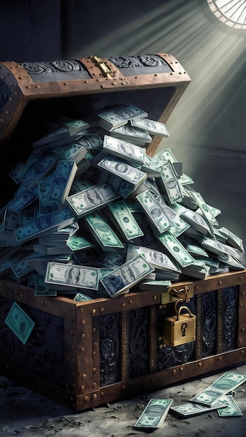 Photorealistic money with chest