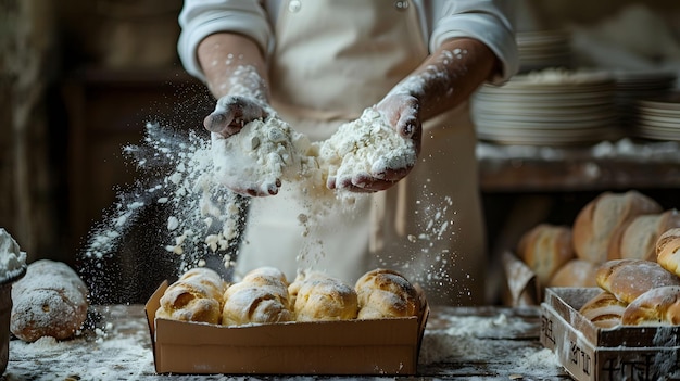 A photorealistic photo of an Italian baker