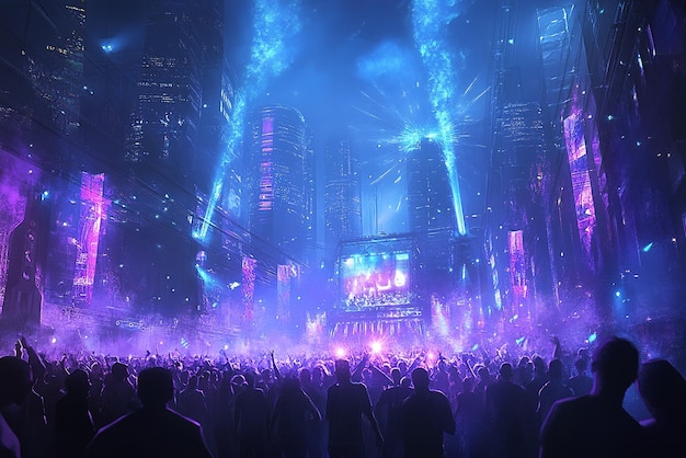 PhotoRealistic Rave Scene at EDM Festival