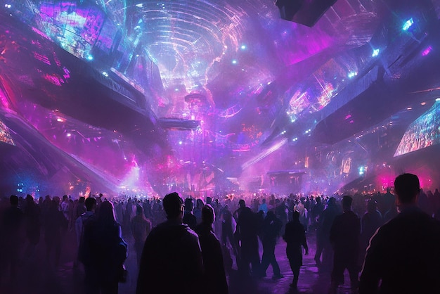 PhotoRealistic Rave Scene at EDM Festival