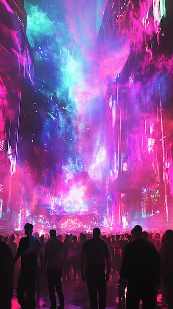 PhotoRealistic Rave Scene at EDM Festival