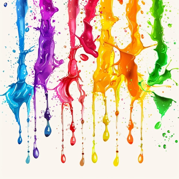 Photorealistic splash of multicolored paints