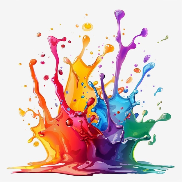 Photorealistic splash of multicolored paints