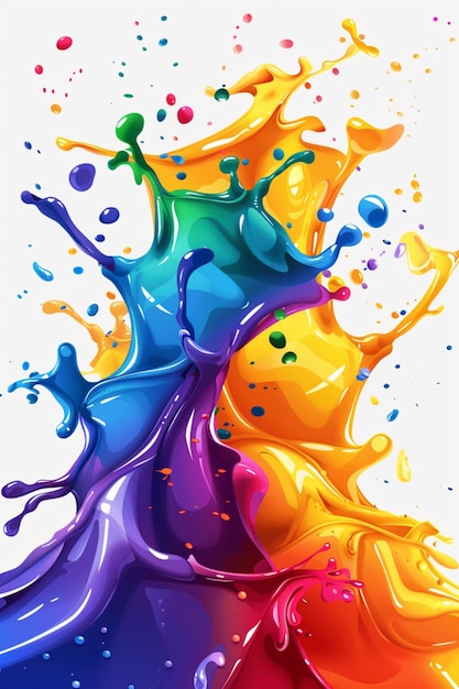 Photorealistic splash of multicolored paints