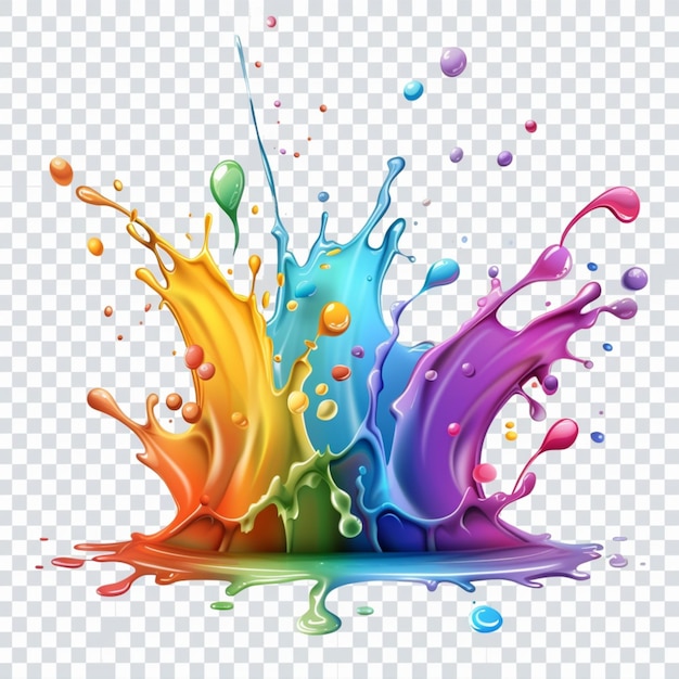 Photorealistic splash of multicolored paints