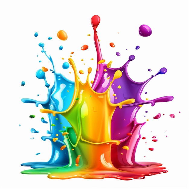 Photorealistic splash of multicolored paints