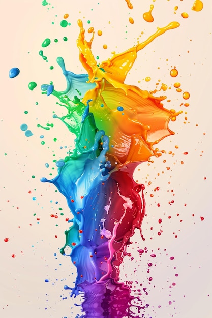 Photorealistic splash of multicolored paints