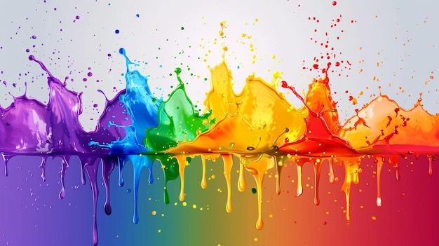 Photorealistic splash of multicolored paints