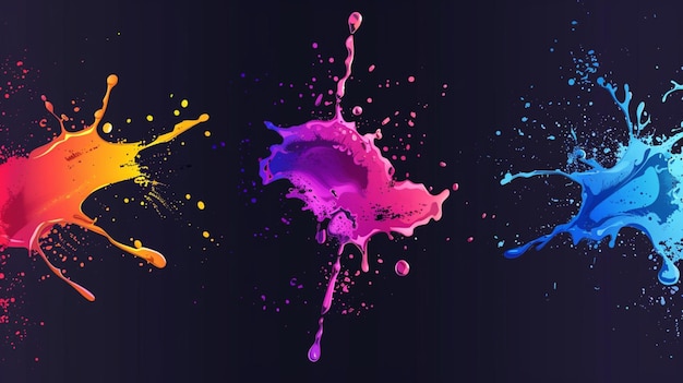 Photorealistic splash of multicolored paints