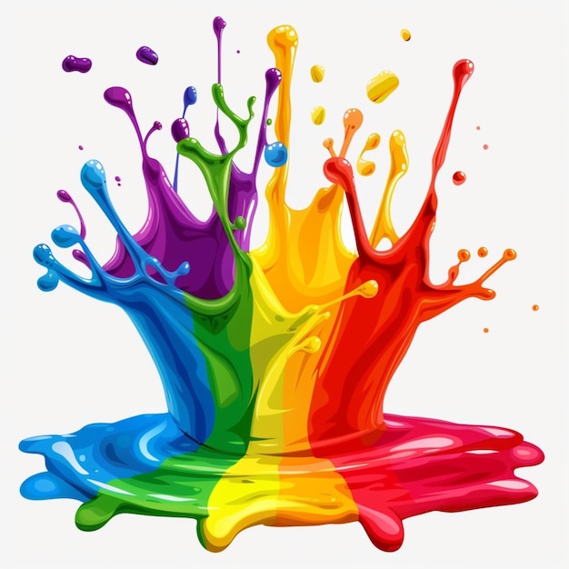 Photorealistic splash of multicolored paints