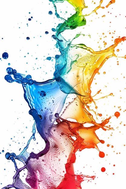 Photorealistic splash of multicolored paints