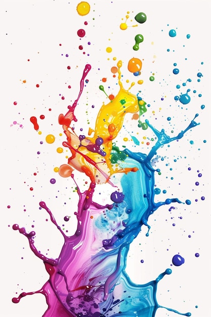 Photorealistic splash of multicolored paints