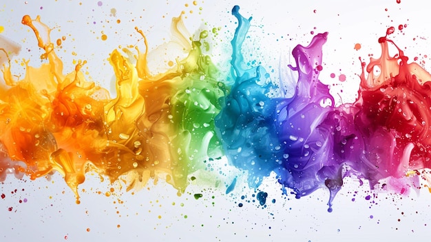 Photorealistic splash of multicolored paints