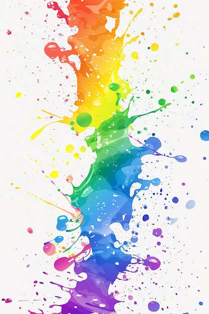 Photorealistic splash of multicolored paints