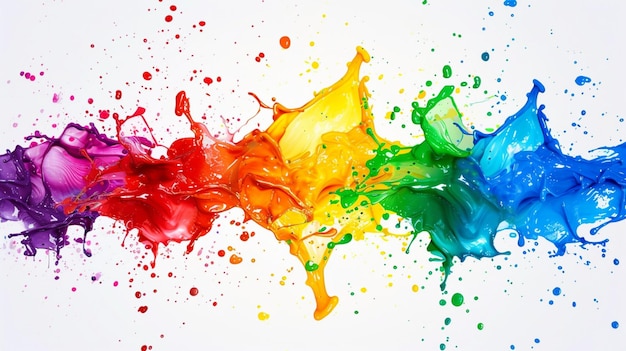 Photorealistic splash of multicolored paints