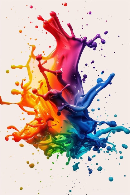 Photorealistic splash of multicolored paints