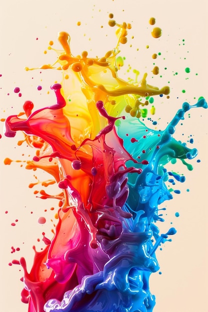 Photorealistic splash of multicolored paints