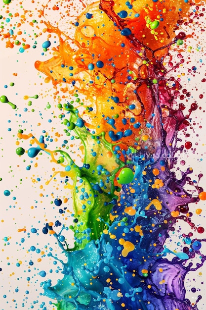 Photorealistic splash of multicolored paints