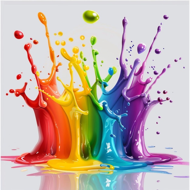 Photorealistic splash of multicolored paints